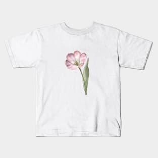 Pink Watercolor Tulip Kids T-Shirt